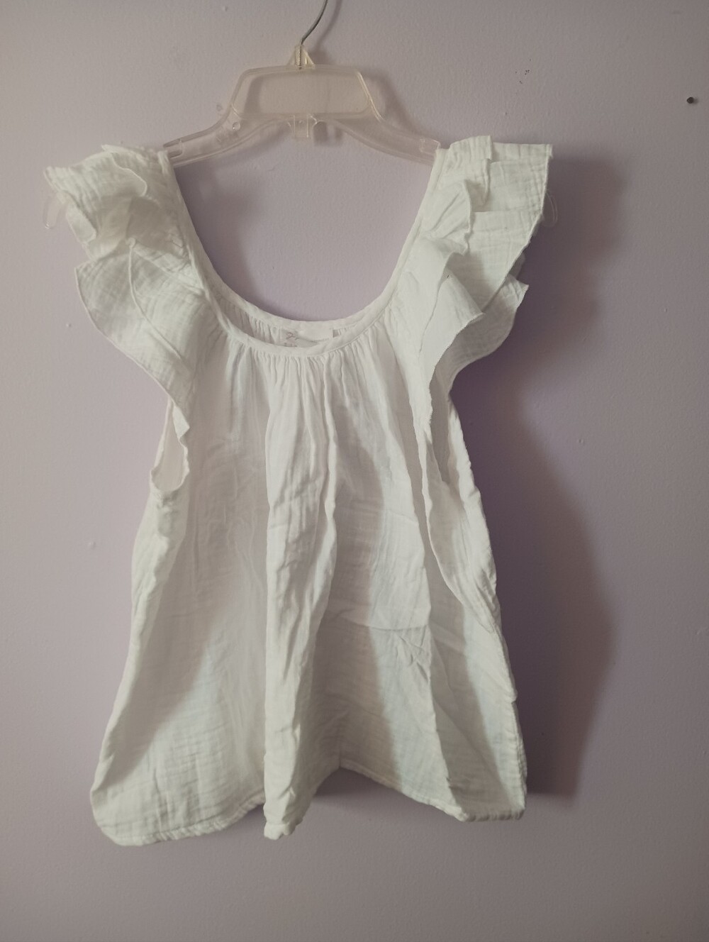NWT Women's White Ruffle-Trim Pajama Top and Short Set - Picture 3 of 3